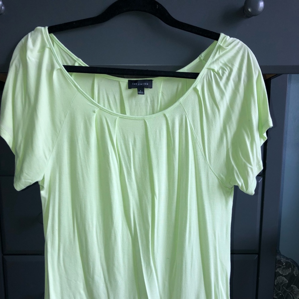 Pale green cotton blouse, flutter sleeve